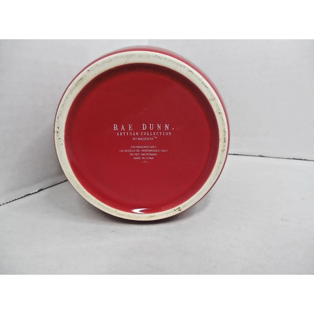 Rae Dunn Red Cocoa Cannister without Wood Lid